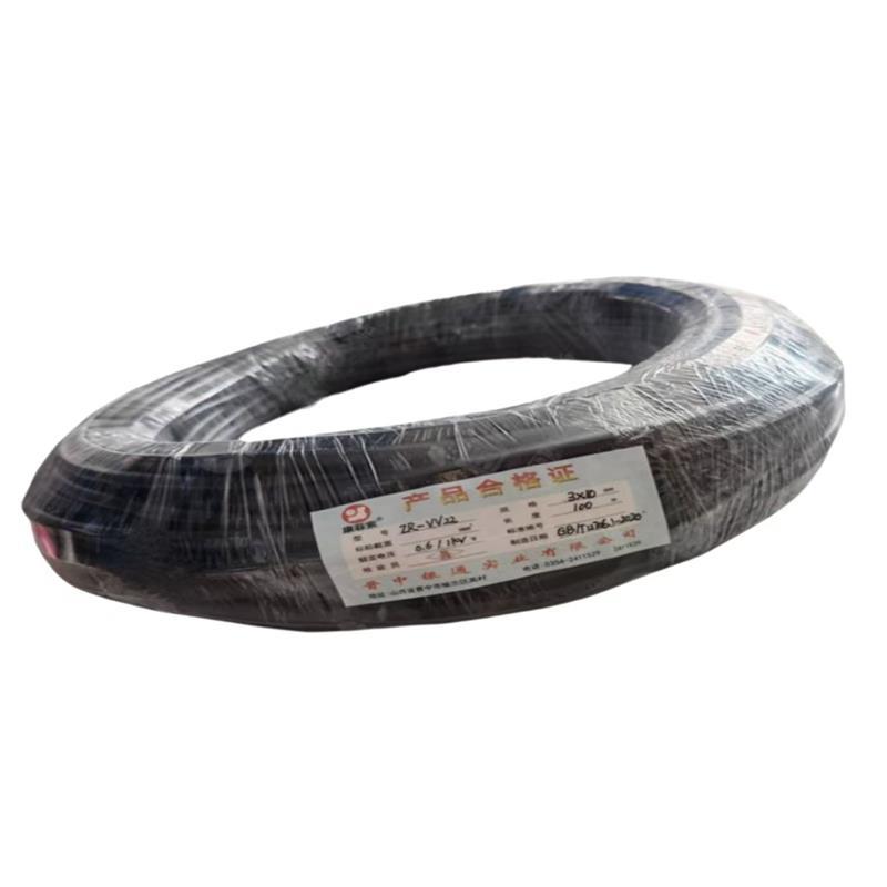康菲索 阻燃铠装电缆 ZR-VV-22- 3*10平方 黑色 100米 盘
