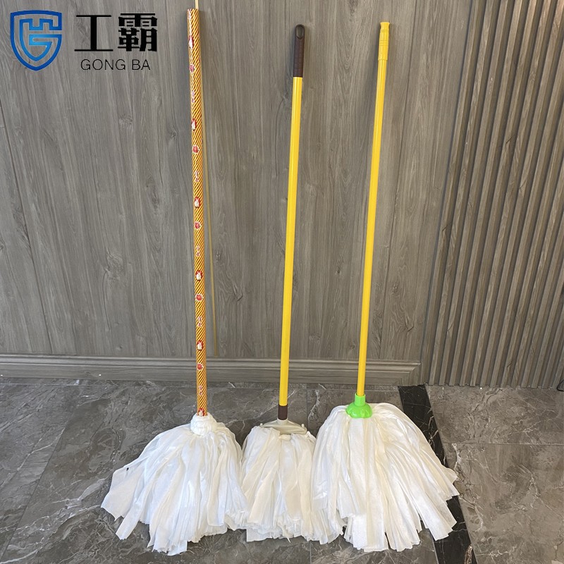 工霸(GONGBA)铁杆无纺布拖把 加长加粗吸水拖布墩布酒店物业地拖水拖 杆长1.2米高清大图