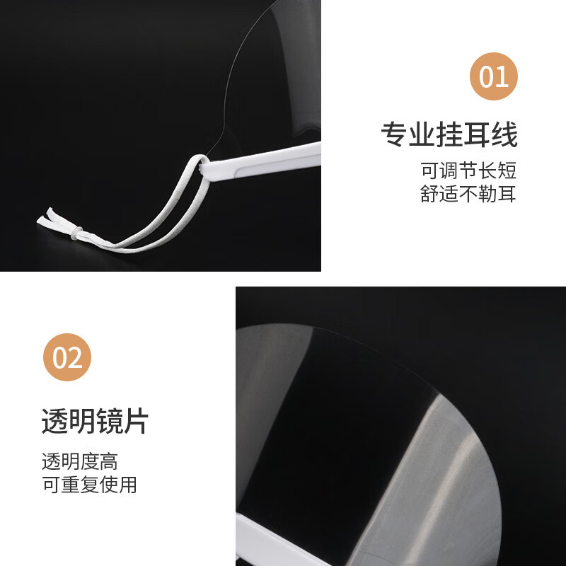 海氏海诺透明口罩单面防雾款防唾沫酒店餐饮食堂专用10只/盒