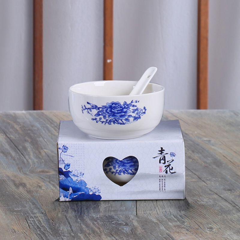 青花瓷碗套装1碗1勺 TC-193 陶瓷单人份 (套)