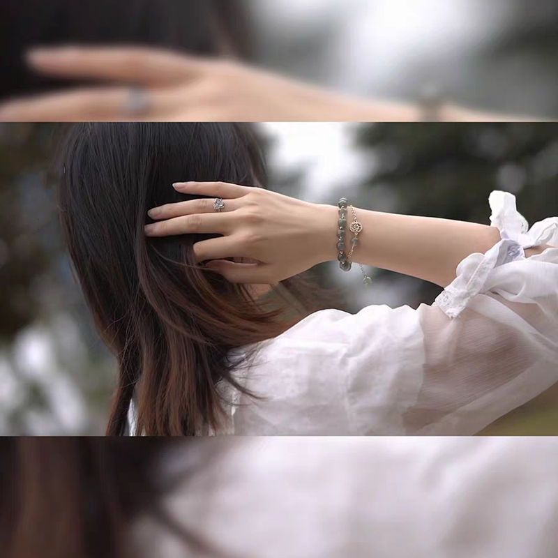 绿幽灵转运珠手链女ins不掉色旺事业简约森系草莓晶月光石朱砂石 生命之树[14k包金]