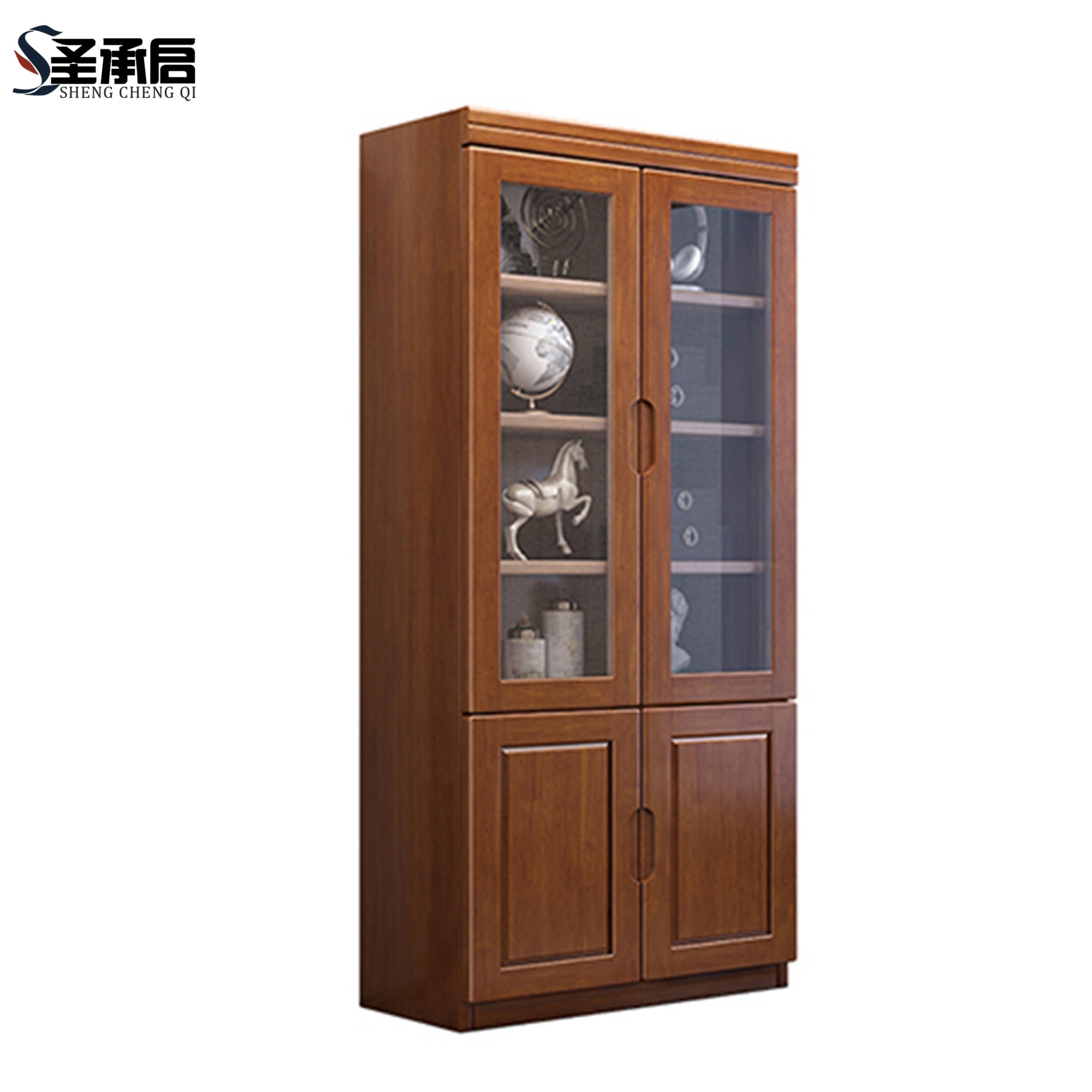 圣承启 实木书柜 二门台高清大图