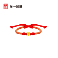 金一国囍足金3D硬金生肖五福牛黄金路路通通用款手绳手链 随机送精美时尚红绳 (定价)ACD073