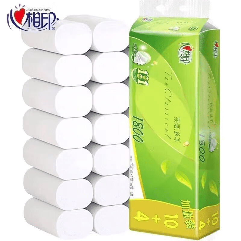 心相印 茶语系列茶叶压花无芯卷纸1800g卫生纸14卷/提