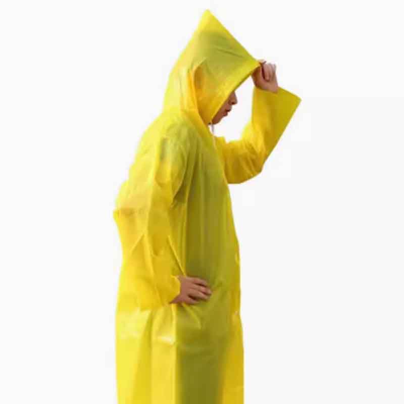 EVA雨衣非一次性成人儿童便携式旅游景区户外漂流旅游加厚全身男女长款防水雨衣 黄色平口（加厚型） 均码