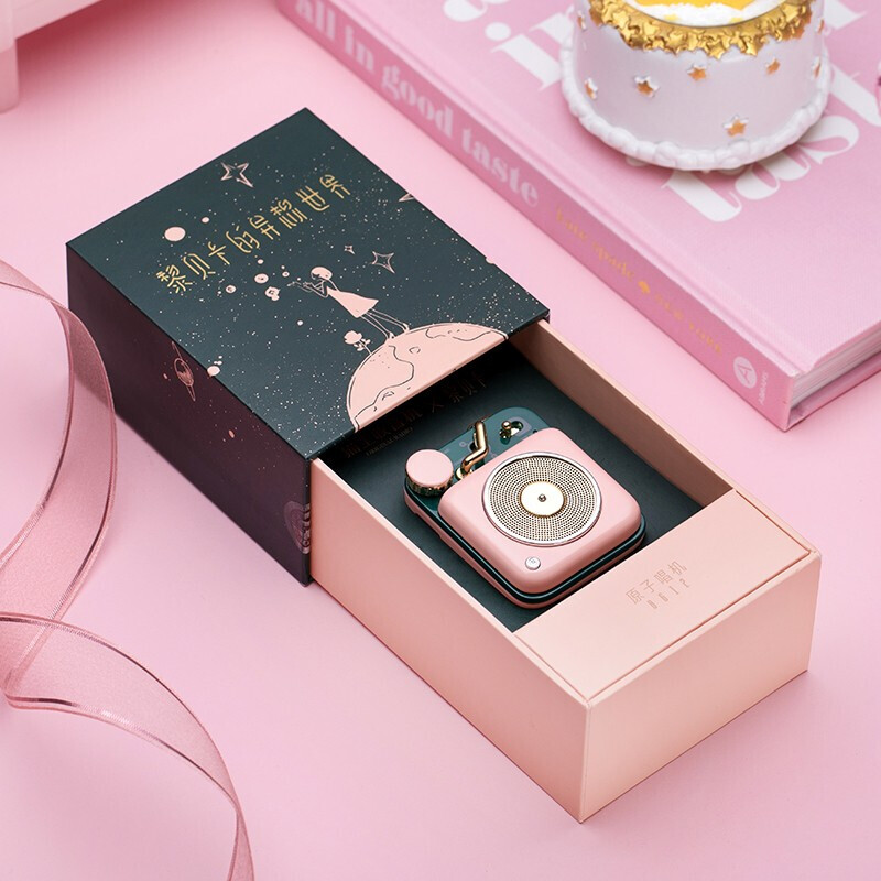 猫王音响 原子唱机B612小收音机蓝牙音箱mini迷你便携式无线复古桌面智能语音AI户外音乐播放器 幸运红高清大图