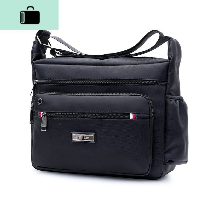 爸爸挎包男中老年休闲帆布斜挎单肩包男士牛津布防水大容量背包new