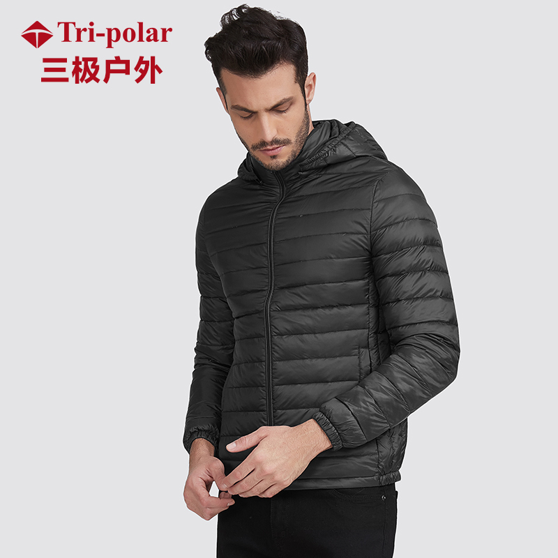 TP8591 冬季新款大码轻薄连帽外套羽绒服男款