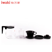 [百年品牌,精致生活,高端耐热玻璃咖啡壶]KT8966CSBK怡万家冷热两用滴漏式咖啡壶