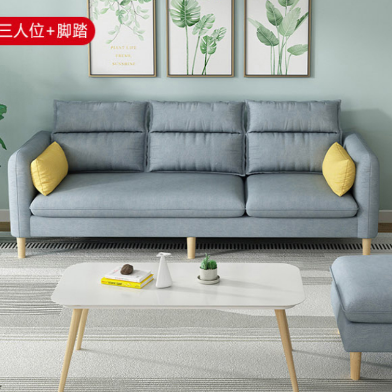 顶鸿简约日式三人位直排沙发布艺沙发大三人位21米dhhy1103