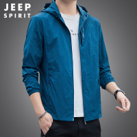 JEEP SPIRIT防晒衣男士夏季上衣外套薄款连帽皮肤衣夹克