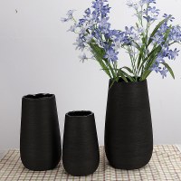 现代简约拉丝陶瓷插花花瓶欧式创意客厅白色干花器北欧装饰品摆件