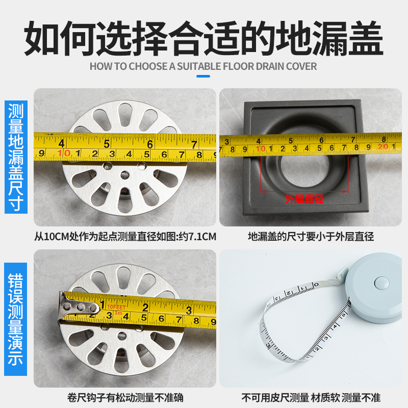 地漏盖子圆形封口盖下水道过滤网片不锈钢浴室卫生间防头发防臭芯--8.3cm（无碗）高清大图