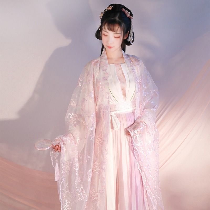 官方正版原创汉服女中国古风仙气齐腰襦裙齐胸学生古装大袖衫单独大袖