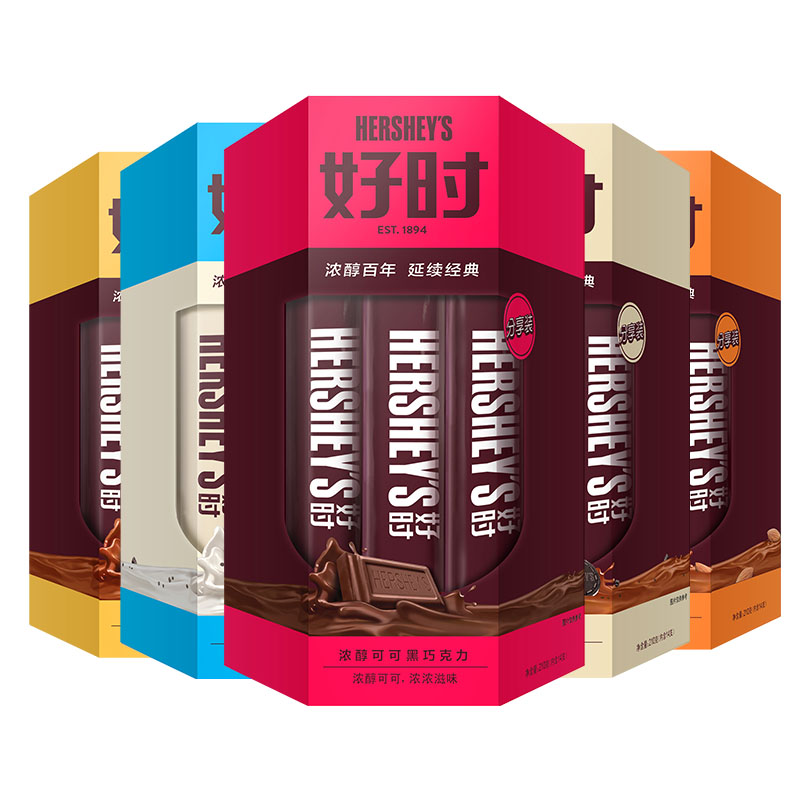 Hershey's好时巧克力家庭装排块曲奇牛奶黑巧白巧巴旦木罐装210g 好时 随机口味210g*2罐（可备注）