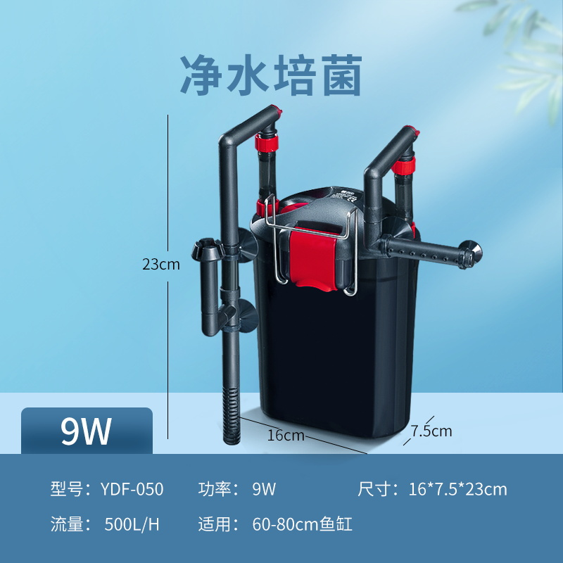 鱼缸外置过滤桶净水三合一壁挂水草缸小型瀑布过滤器