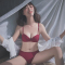 波迷娜（BOMINA)2021年新款本命年文胸鼠年抺胸新娘文胸内衣女无钢圈聚拢调整型文胸甜美惑内心小胸罩挤沟神器内裤一