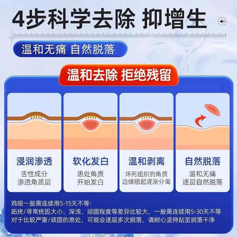 海氏海诺 鸡眼疣护理盒手足鸡眼疣肉茧瘊子扁平疣肉粒辅助治疗护理创可贴手脚鸡眼贴组合高清大图