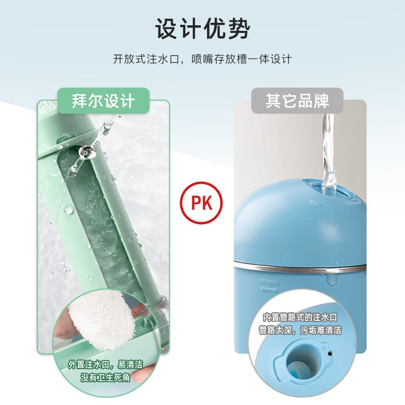 拜尔(BAIR)V2小不点 迷你冲牙器 便携式正畸电动洗牙器家用洁牙水牙线冲洗器(4枚原装喷嘴,折叠后约12厘米)高清大图