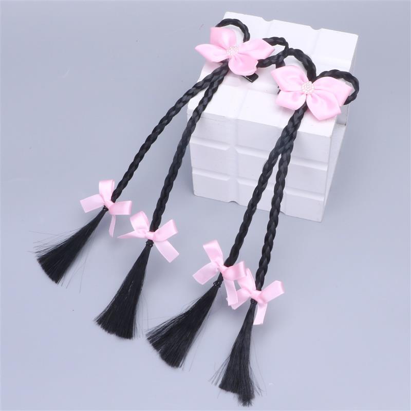 儿童发饰假发辫子麻花辫发夹蝴蝶夹公主宝尾夹头饰发尾头饰品