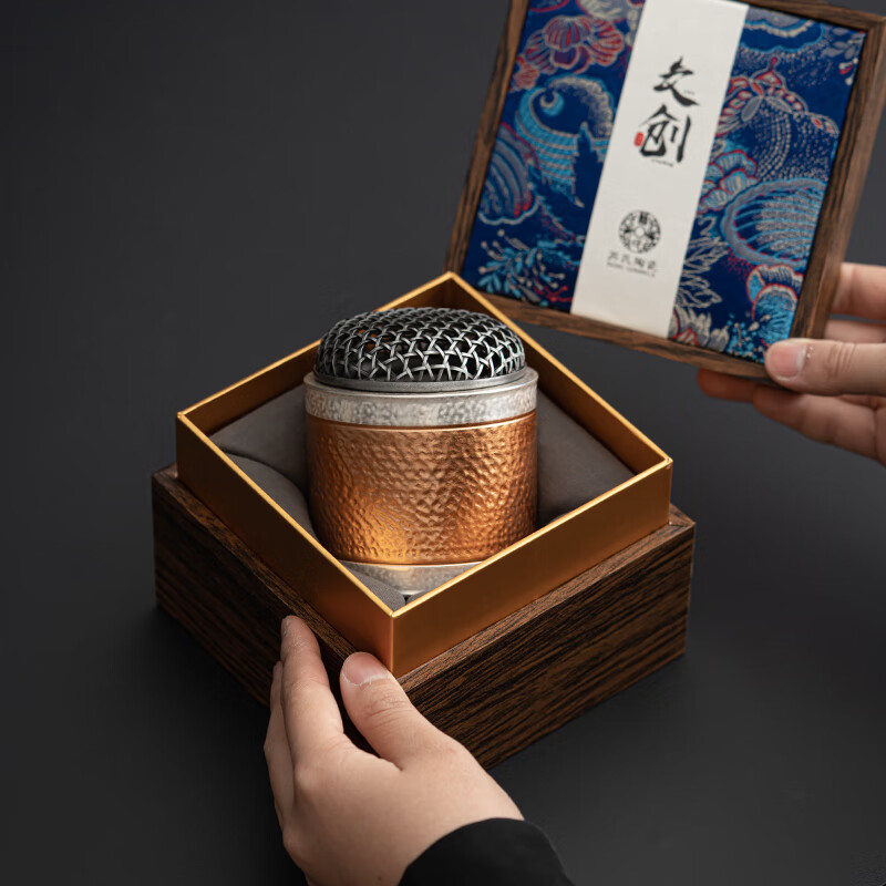 苏氏陶瓷/SUSHI CERAMICS JA20 铜包银鎏银香器静心香炉家用室内香薰炉茶具配件高清大图