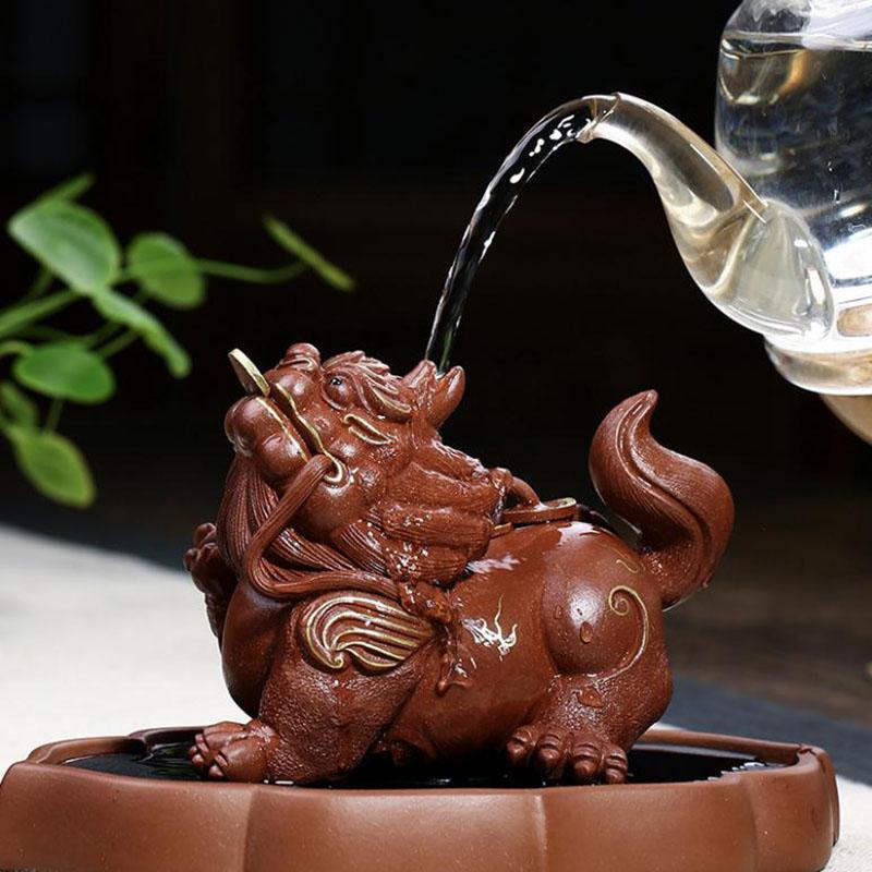 美帮汇精品紫砂貔貅茶宠塑全手工原矿泥料茶具配件收藏可养茶席摆件高清大图