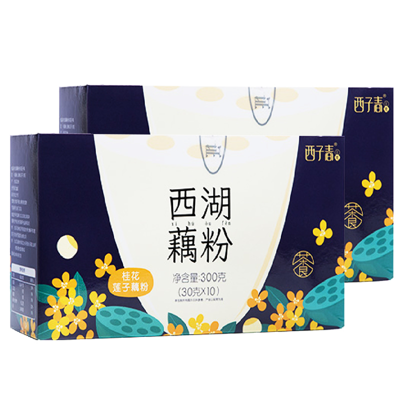 艺福堂 西湖藕粉 杭州特产300g 天然纯手工（桂花莲子） 300g/盒*2盒