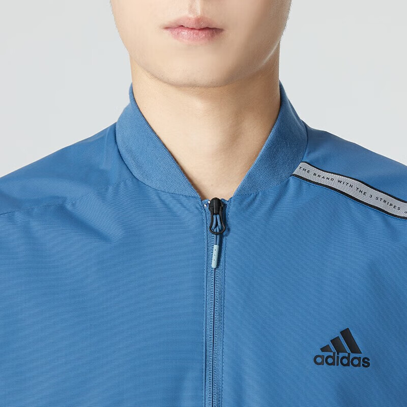阿迪达斯 (adidas) 男装2023夏季新款运动健身训练舒适透气休闲防风外套夹克 HM5162 蓝色