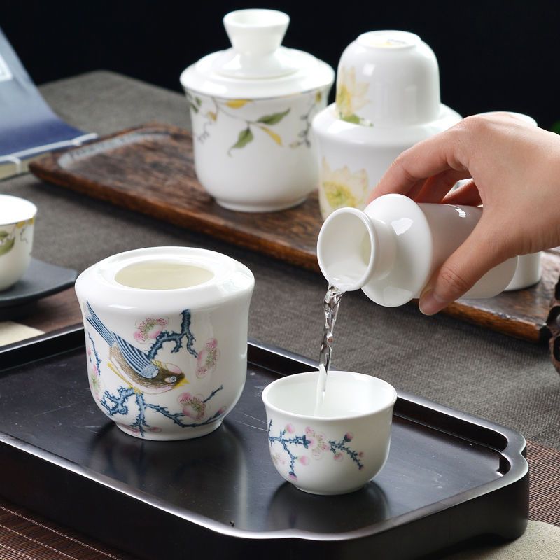 苏宁放心购唐山骨瓷酒具家用二两白酒温酒器烫酒热暖酒器酒骨瓷子