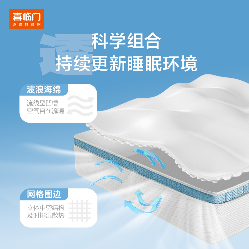喜临门床垫 - 云朗pro 泰国高纯乳胶黄麻床垫 独立弹簧软硬席梦思 云朗pro