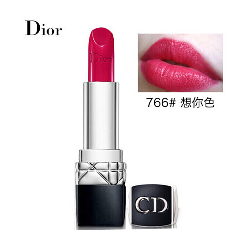 Dior迪奥 CD 烈焰蓝金唇膏口红/瘾诱漆光 766#想你色 滋润 不易掉色 显色 红色系 法国原装进口