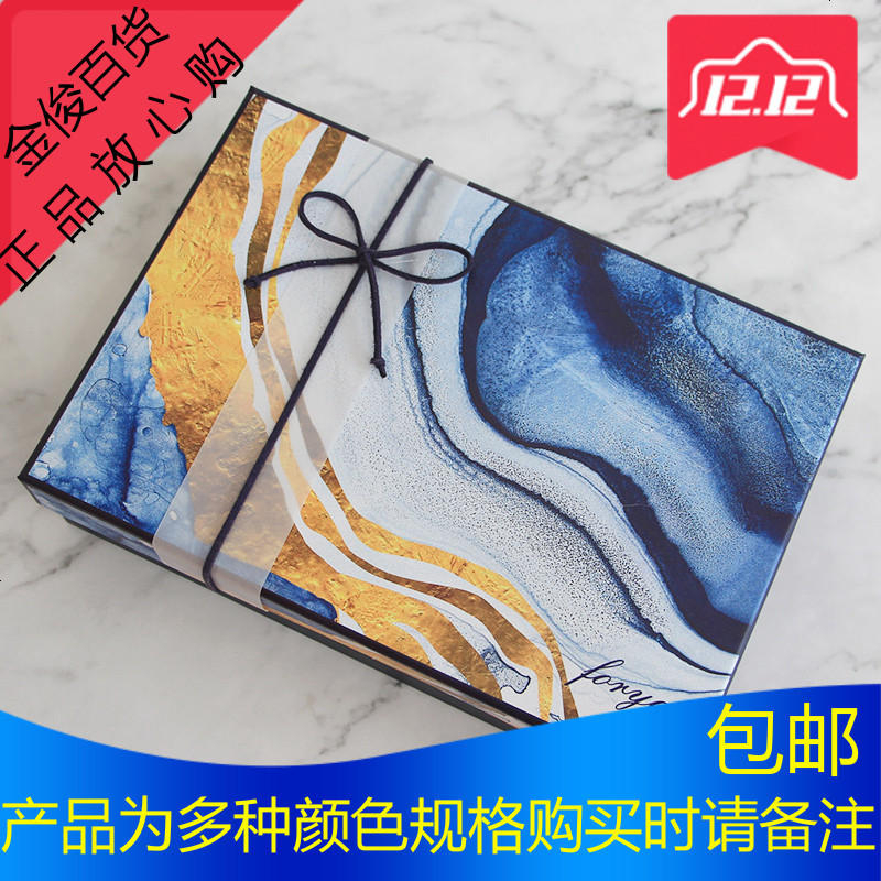 ins风高档精美大理石大号圣诞简约衣服鞋生日礼品围巾纸包装盒子