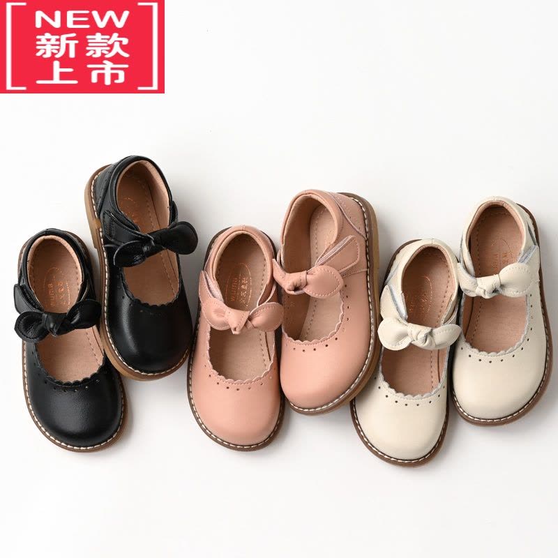 可莉允儿童小皮鞋 软底防滑 女童蝴蝶结公主鞋 洛丽塔鞋子 春秋款 童鞋运动休闲鞋图片