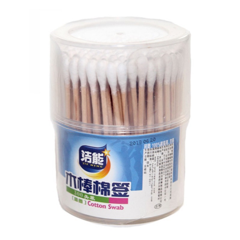 洁能袋装棉签棉棒300支化妆棉棒罐装300支/罐