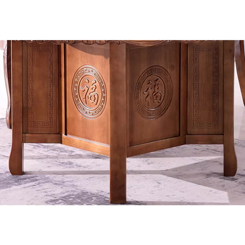 臻远 ZY5110209 实木圆餐桌现代餐桌椅组合1.8米圆桌10把餐椅高清大图