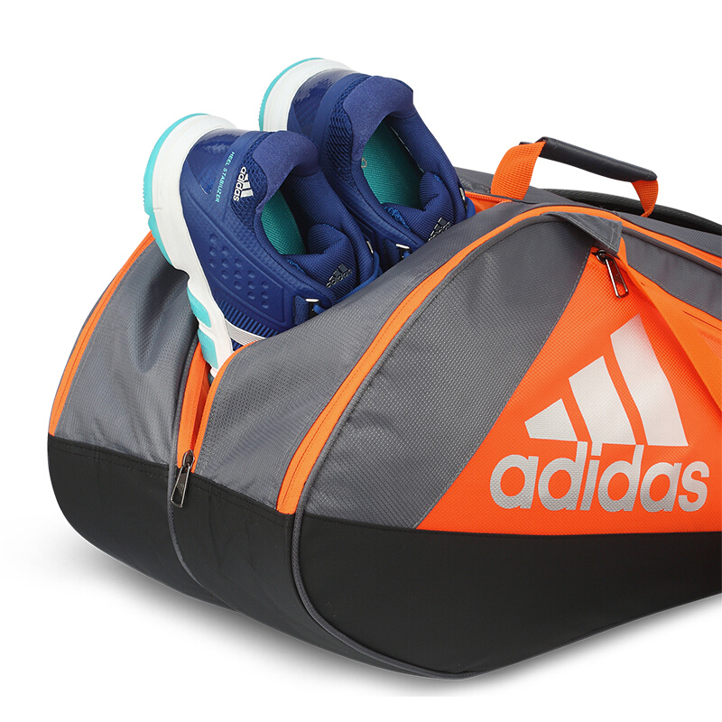 阿迪达斯 (adidas) WUCHT P5 男女网羽运动挎包 6支装羽毛球拍包 BG230211灰橙 均码