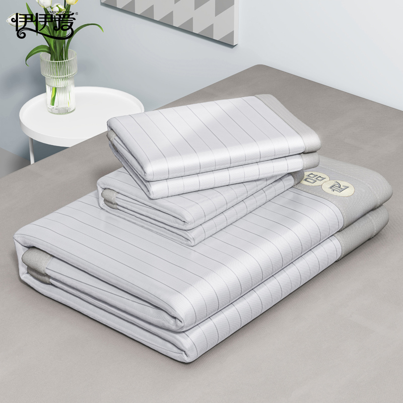 伊伊爱 YZDQAN0252209 宽头绣花冰柔席两件套 120*200cm高清大图