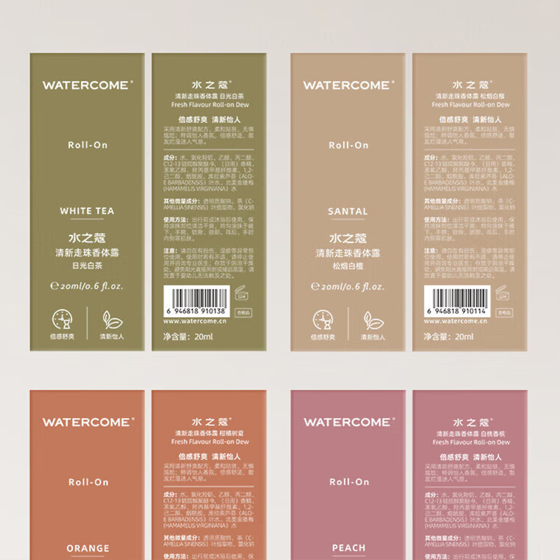 水之蔻男女士清新走珠香体露松烟白檀20ml高清大图