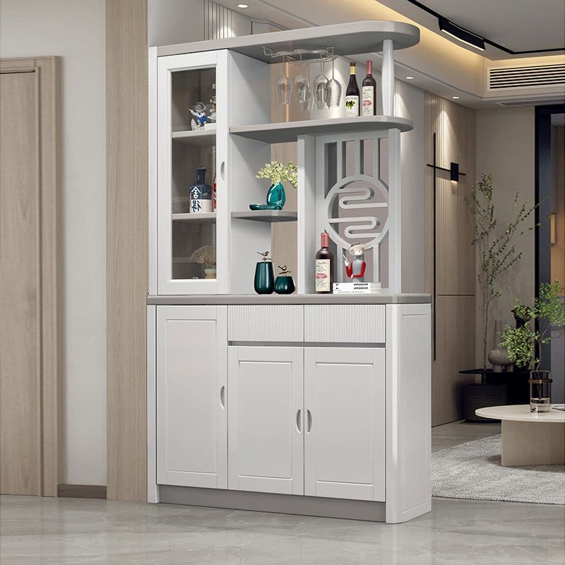 青木川实木酒柜鞋柜一体靠墙双面客厅餐厅家用入户玄关柜隔断遮挡储物柜图片