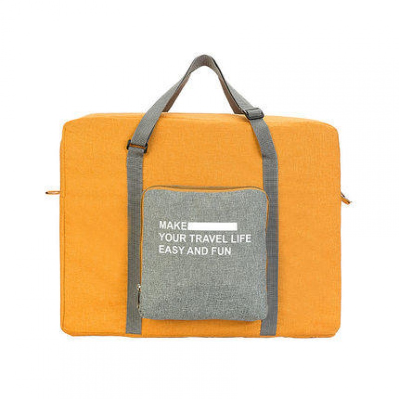 直销大容量折叠飞机包手提旅行收纳包套拉杆行李包袋行李袋旅游 C款橙色中
