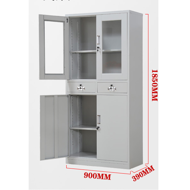 日盛达仁 立式玻璃双开门文件柜 板材厚度0.7mm高清大图