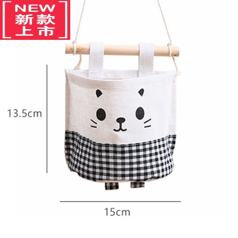 可莉允小号龙猫棉麻单兜收纳挂袋兜墙挂式收纳袋衣柜门后布艺杂物储物袋图片