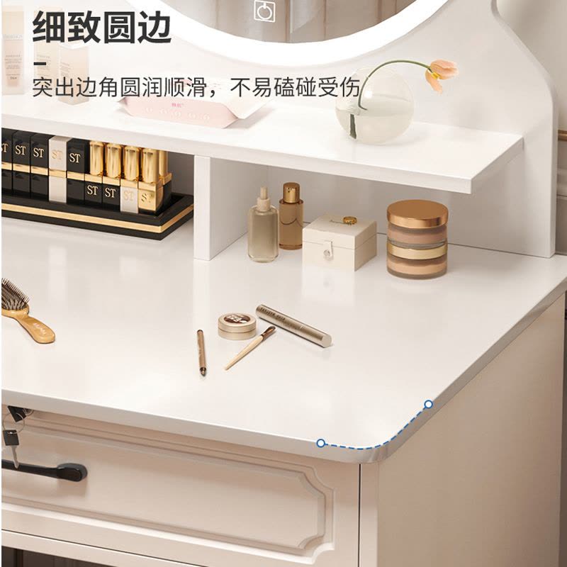 梳妆台卧室现代简约收纳柜一体化妆台主卧新款ins风化妆桌图片