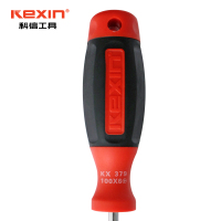 科信(kexin)双色橡胶柄一字螺丝批 磁性一字螺丝刀 起子改锥 6*200mm KX36200 5支/件 1件