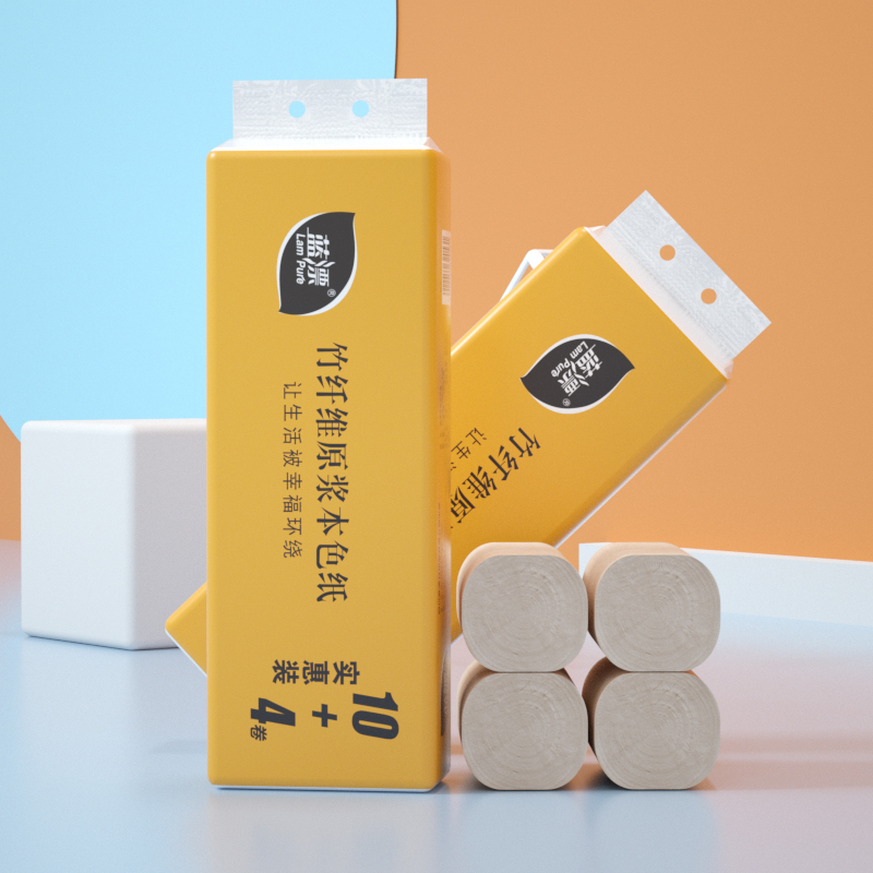 蓝漂 LP-20531本色扁卷纸14卷装*3提高清大图