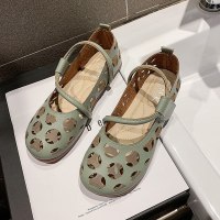 软底包头凉鞋女春夏季镂空洞洞单鞋复古百搭平跟休闲女鞋