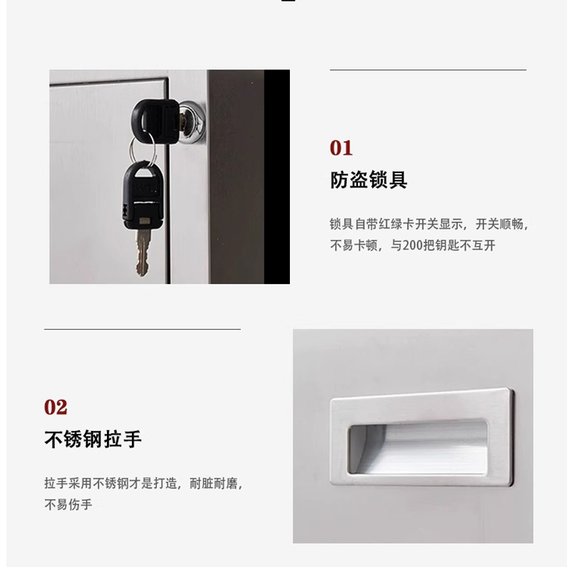 曌梵不锈钢办公桌1.4米七斗张高清大图