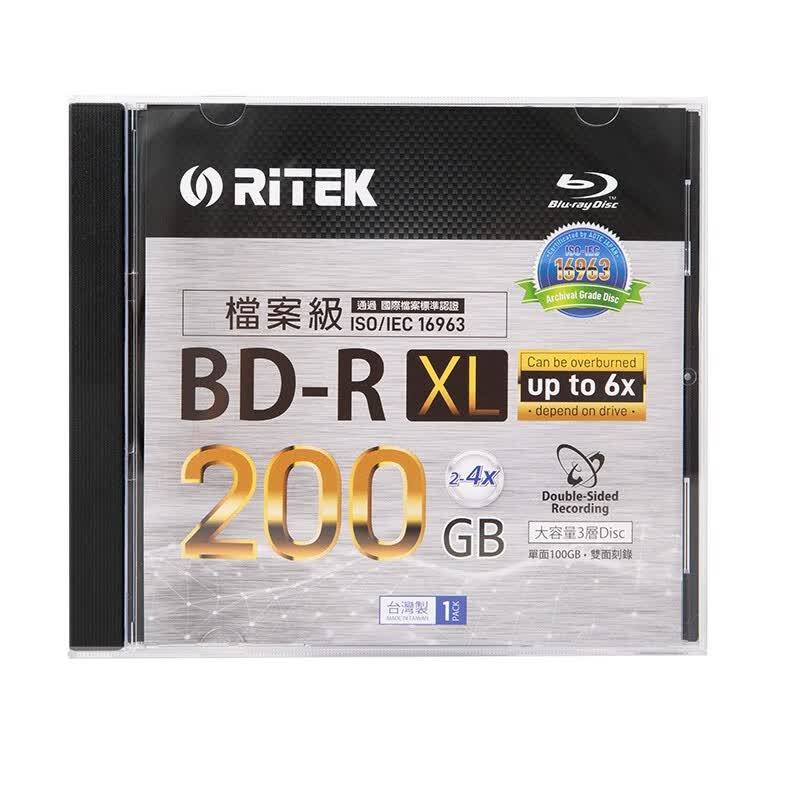 錸德 BD-R XL 200GB 档案级光盘空白光盘/刻录盘/大容量蓝光光盘 双面刻录 单片盒装.高清大图