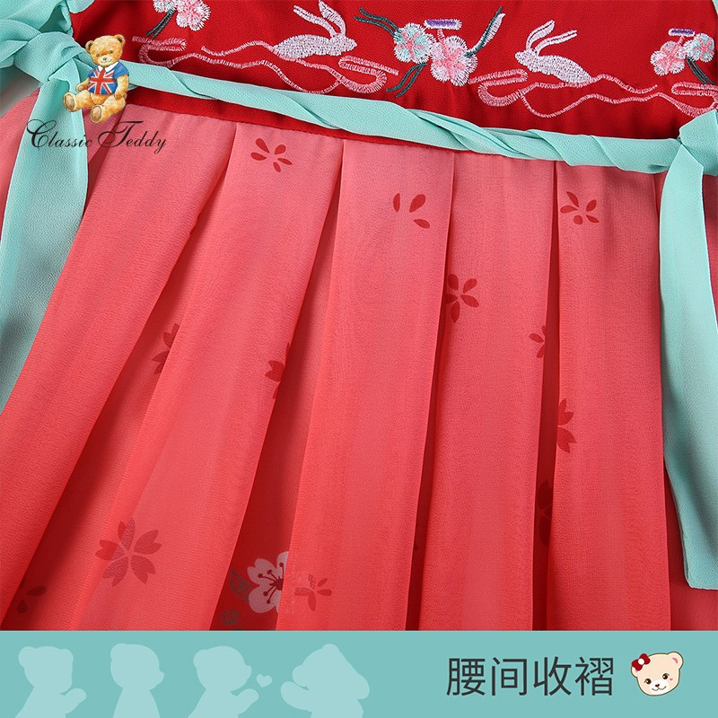 精典泰迪童装女童连衣裙女孩汉服宝宝中国风长裙中大童夏季唐装新款