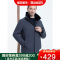 雅鹿中老年羽绒服男2020年新款中长款中年爸爸装獭兔毛领派克服d